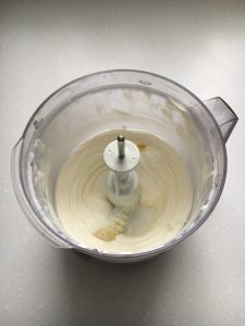 Cream whipped in a food processor